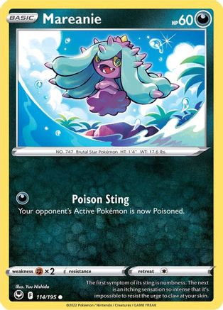 Mareanie 114/195 - Reverse Holofoil Silver Tempest