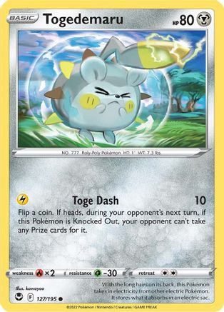 Togedemaru 127/195 - Reverse Holofoil Silver Tempest