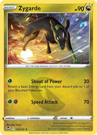 Zygarde 134/195 - Reverse Holofoil Silver Tempest