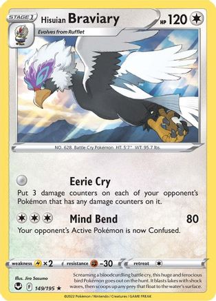 Hisuian Braviary 149/195 - Reverse Holofoil Silver Tempest