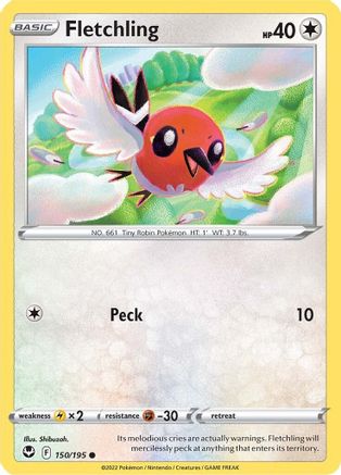 Fletchling 150/195 - Reverse Holofoil Silver Tempest