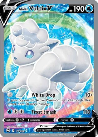 Alolan Vulpix V (Full Art) 173/195 - Holofoil Silver Tempest