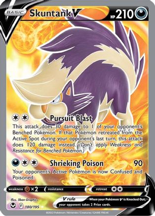 Skuntank V (Full Art) 180/195 - Holofoil Silver Tempest