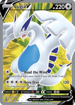 Lugia V (Full Art) 185/195 - Holofoil Silver Tempest