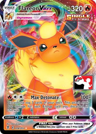 Flareon VMAX 018  - Holofoil Prize Pack Series Cards