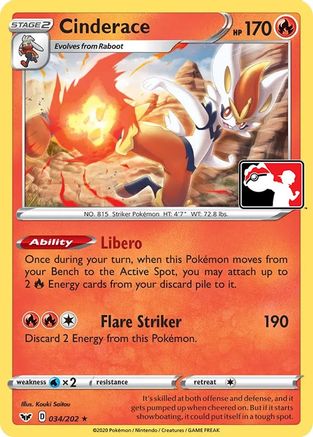 Cinderace 034  Prize Pack Series Cards