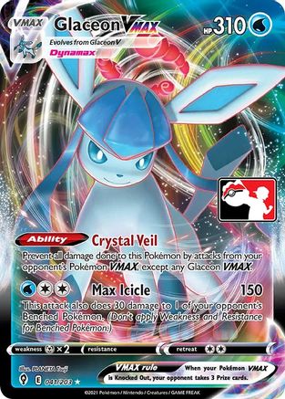 Glaceon VMAX 041  - Holofoil Prize Pack Series Cards