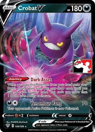 Crobat V 104  - Holofoil Prize Pack Series Cards