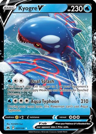 Kyogre V 037/159  - Holofoil Crown Zenith