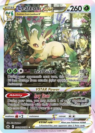 Leafeon VSTAR GG35/GG70  - Holofoil Crown Zenith Galarian Gallery