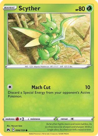 Scyther 006/159  - Reverse Holofoil Crown Zenith