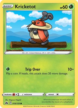 Kricketot 010/159  - Reverse Holofoil Crown Zenith