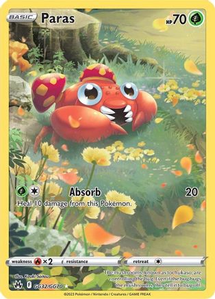 Paras GG32/GG70  - Holofoil Crown Zenith Galarian Gallery