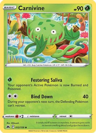 Carnivine 012/159  - Reverse Holofoil Crown Zenith
