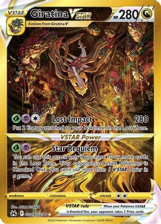 Giratina VSTAR (Secret) GG69/GG70  - Holofoil Crown Zenith Galarian Gallery