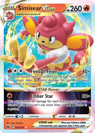 Simisear VSTAR 023/159  - Holofoil Crown Zenith