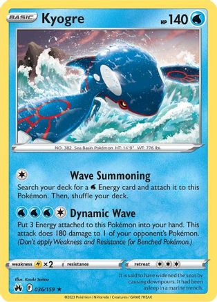 Kyogre 036/159  - Holofoil Crown Zenith