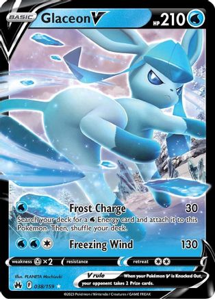 Glaceon V 038/159  - Holofoil Crown Zenith
