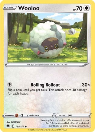 Wooloo 121/159  - Reverse Holofoil Crown Zenith