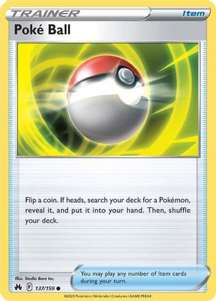 Poke Ball 137/159  - Reverse Holofoil Crown Zenith