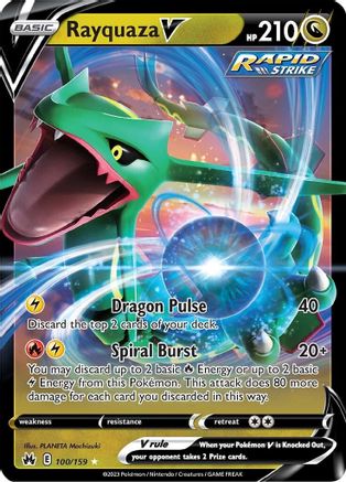 Rayquaza V 100/159  - Holofoil Crown Zenith