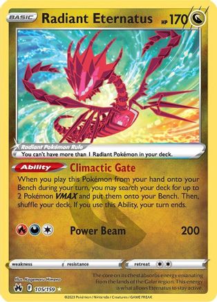 Radiant Eternatus 105/159  - Holofoil Crown Zenith