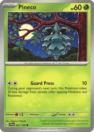 Pineco 001/198 - Reverse Holofoil Scarlet & Violet Base Set