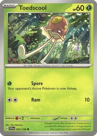 Toedscool 025/198 - Reverse Holofoil Scarlet & Violet Base Set
