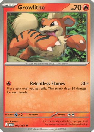 Growlithe 030/198 - Reverse Holofoil Scarlet & Violet Base Set