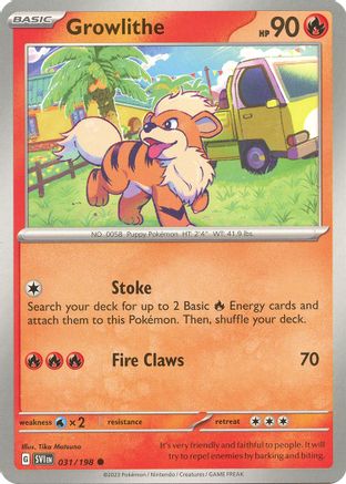 Growlithe 031/198 - Reverse Holofoil Scarlet & Violet Base Set