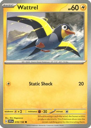Wattrel 078/198 - Reverse Holofoil Scarlet & Violet Base Set