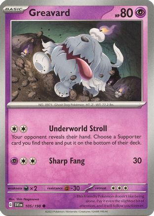 Greavard 105/198 - Reverse Holofoil Scarlet & Violet Base Set