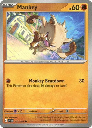 Mankey 107/198 - Reverse Holofoil Scarlet & Violet Base Set