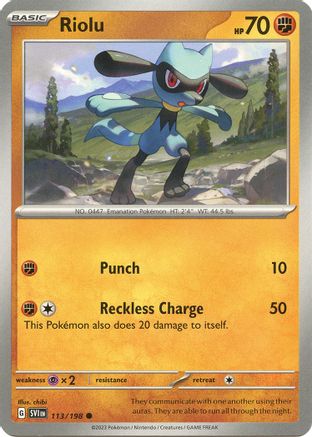 Riolu 113/198 Scarlet & Violet Base Set