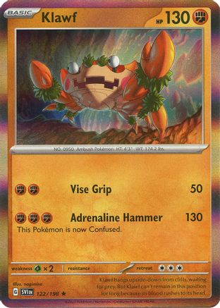 Klawf 122/198 - Reverse Holofoil Scarlet & Violet Base Set