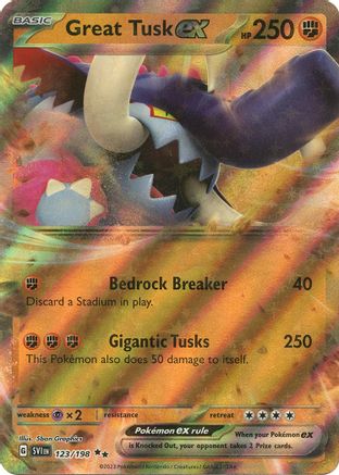 Great Tusk ex 123/198 - Holofoil Scarlet & Violet Base Set