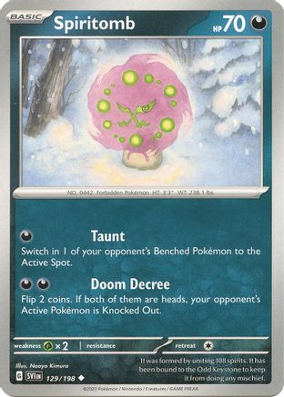 Spiritomb 129/198 - Reverse Holofoil Scarlet & Violet Base Set