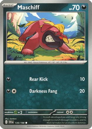 Maschiff 135/198 - Reverse Holofoil Scarlet & Violet Base Set