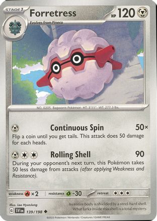 Forretress 139/198 - Reverse Holofoil Scarlet & Violet Base Set