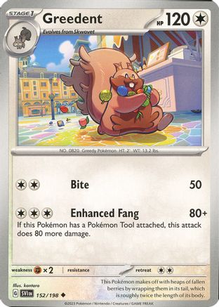Greedent 152/198 - Reverse Holofoil Scarlet & Violet Base Set