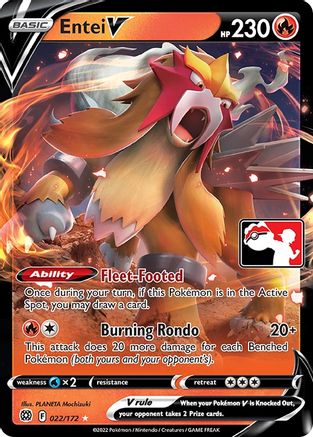 Entei V 022/172  - Holofoil Prize Pack Series Cards