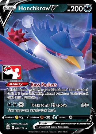 Honchkrow V 088/172  - Holofoil Prize Pack Series Cards