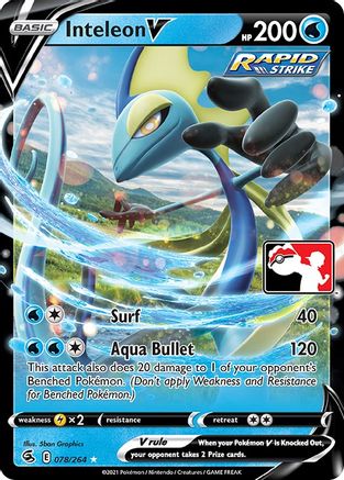 Inteleon V 078  - Holofoil Prize Pack Series Cards