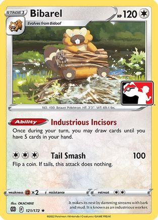 Bibarel 121/172  - Holofoil Prize Pack Series Cards