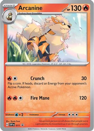 Arcanine 011  - Holofoil SV Scarlet & Violet Promo Cards