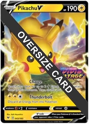 Pikachu V (Vivid Voltage Stamped) 043/185  - Holofoil Jumbo Cards