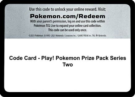 Code Card  Prize Pack Series Cards
