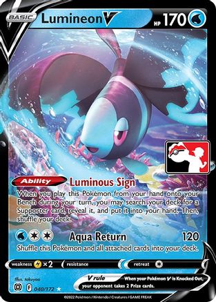 Lumineon V 040/172  - Holofoil Prize Pack Series Cards