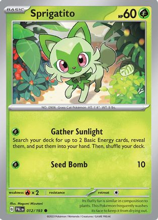 Sprigatito 012/193  - Reverse Holofoil SV02 Paldea Evolved