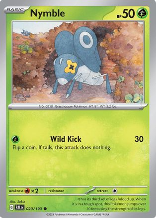 Nymble 020/193 - Reverse Holofoil Paldea Evolved